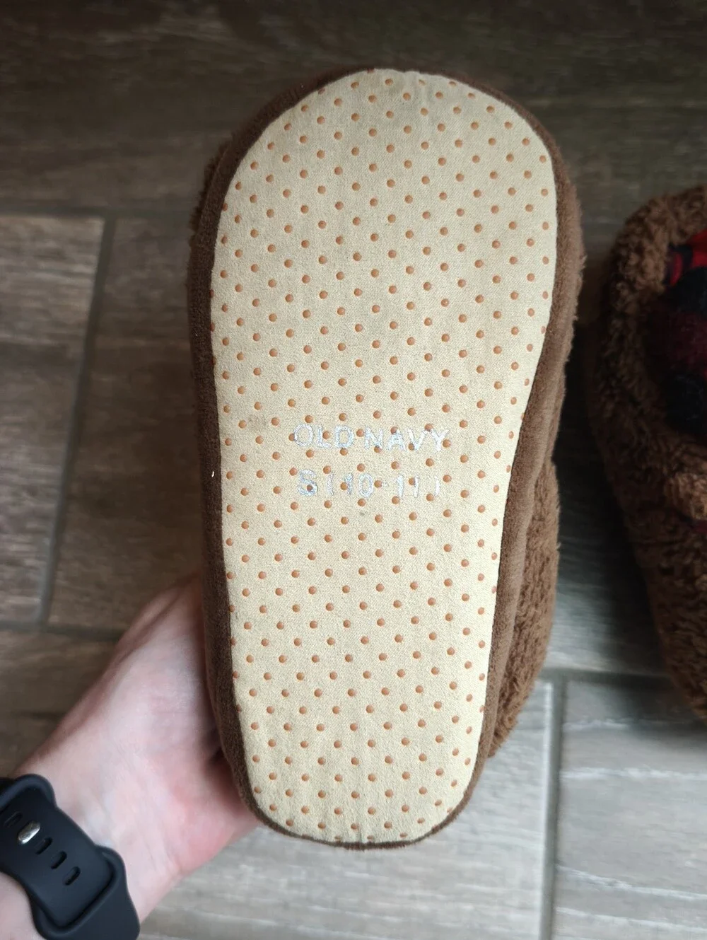 Old Navy Kids Reindeer Slippers Size 10-11 Christmas Holiday Plaid